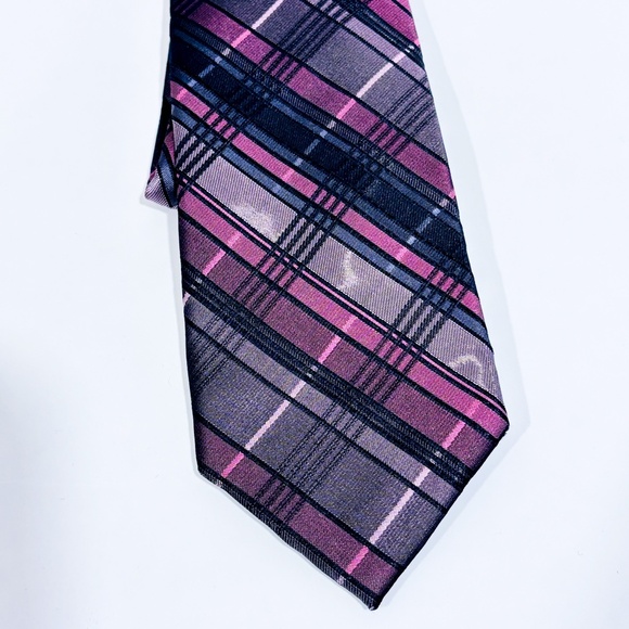 POINT ZERO Purple plaid tie - Picture 1 of 4